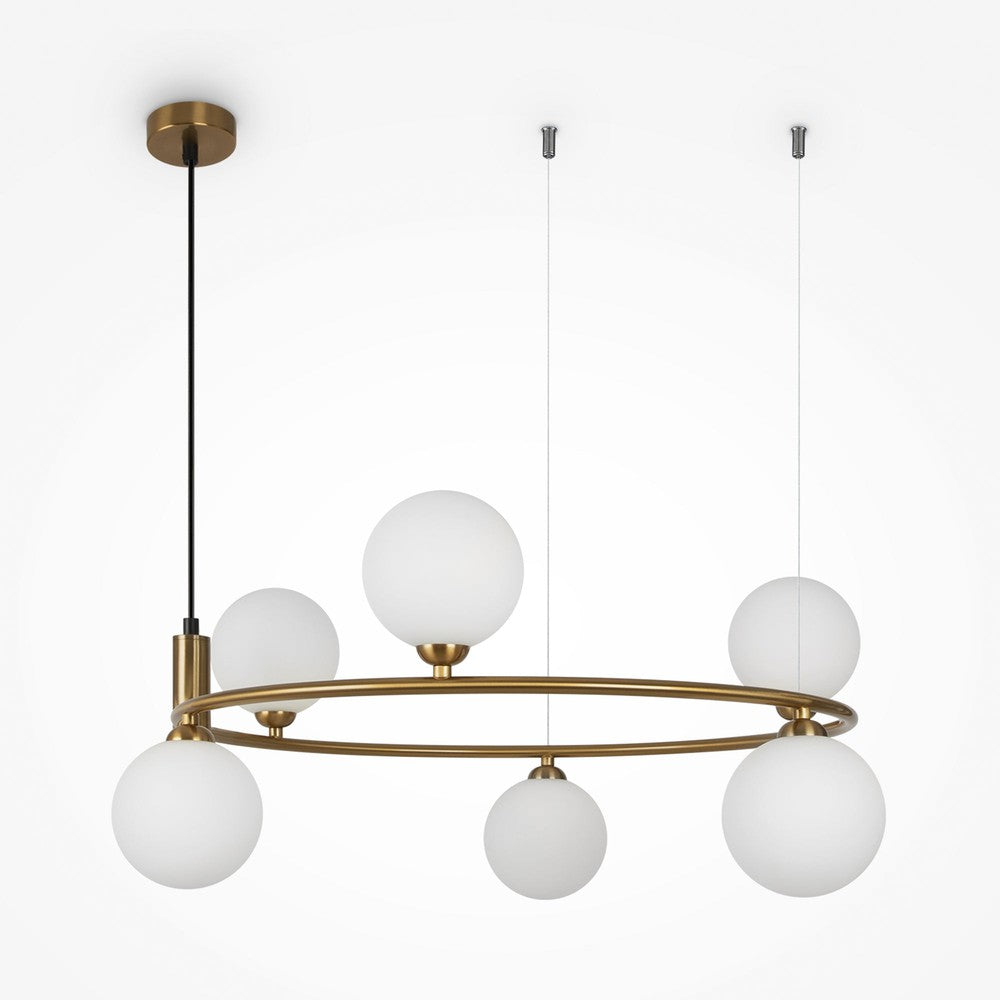 Ring Six Way Pendant Lamp With Brass Styling-Maytoni-South Charlotte Fine Lighting