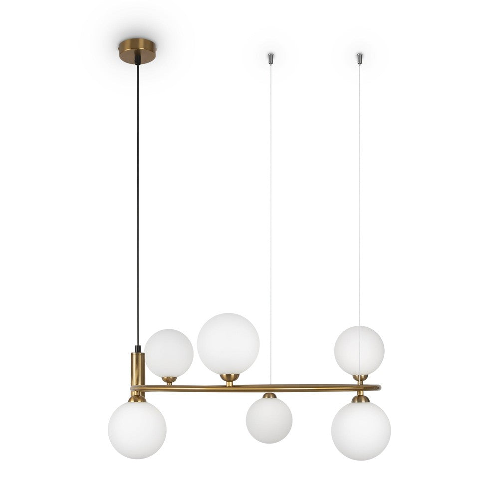 Ring Six Way Pendant Lamp With Brass Styling-Maytoni-South Charlotte Fine Lighting