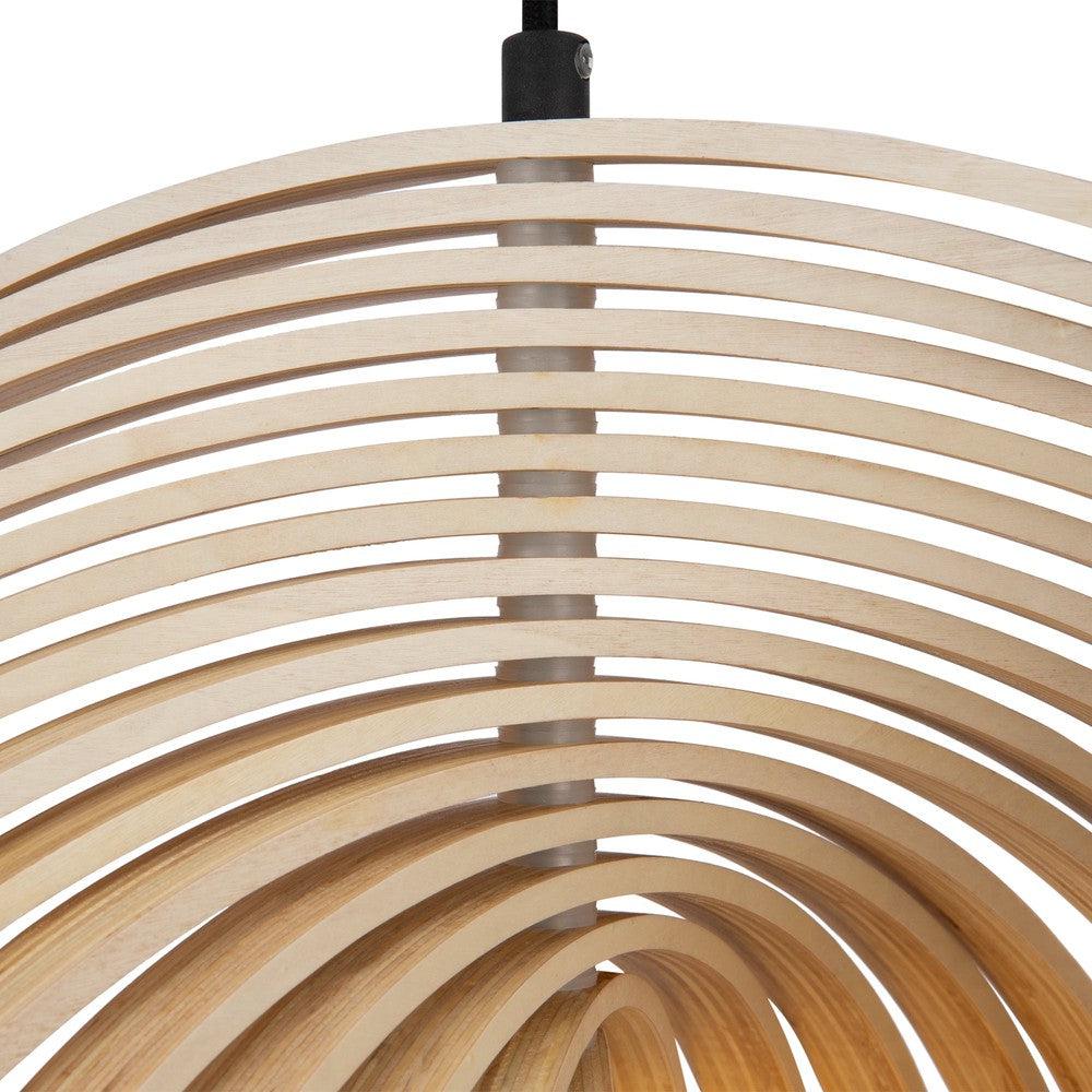 Roots Circular Pendant Lamp With Beige Wooden Shade-Maytoni-South Charlotte Fine Lighting