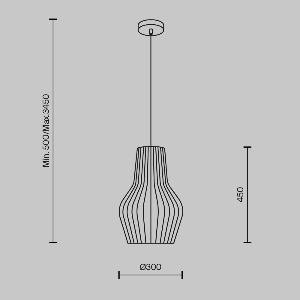 Roots Minima Pendant Lamp With Wooden Lampshade-Maytoni-South Charlotte Fine Lighting