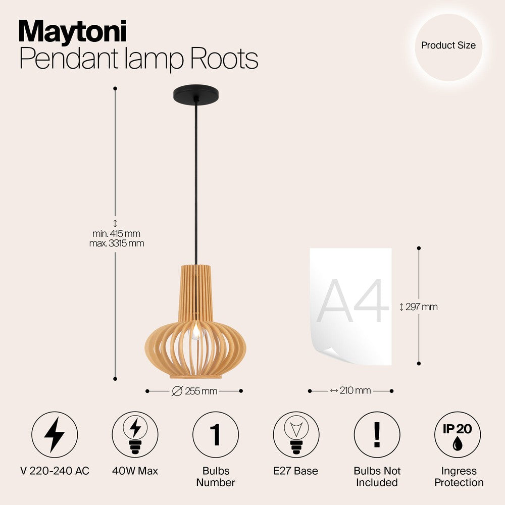 Roots Pendant Lamp In Black-Maytoni-South Charlotte Fine Lighting