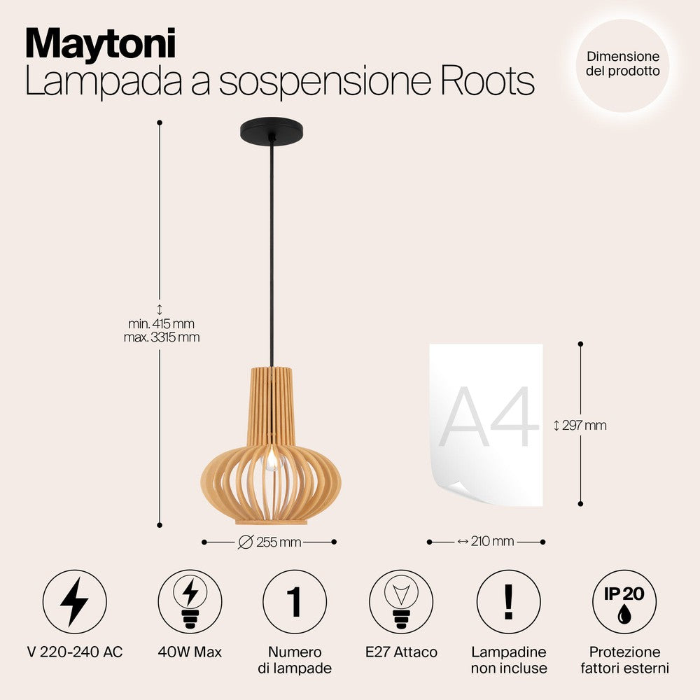 Roots Pendant Lamp In Black-Maytoni-South Charlotte Fine Lighting