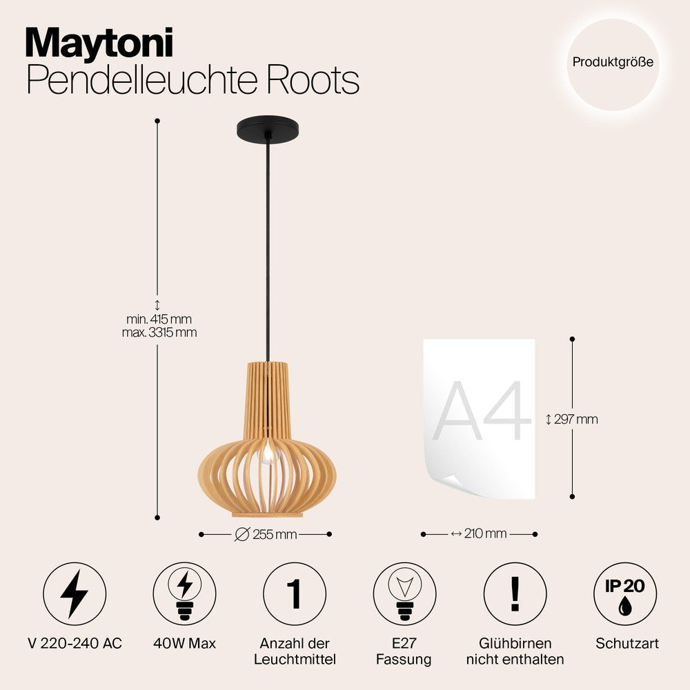 Roots Pendant Lamp In Black-Maytoni-South Charlotte Fine Lighting