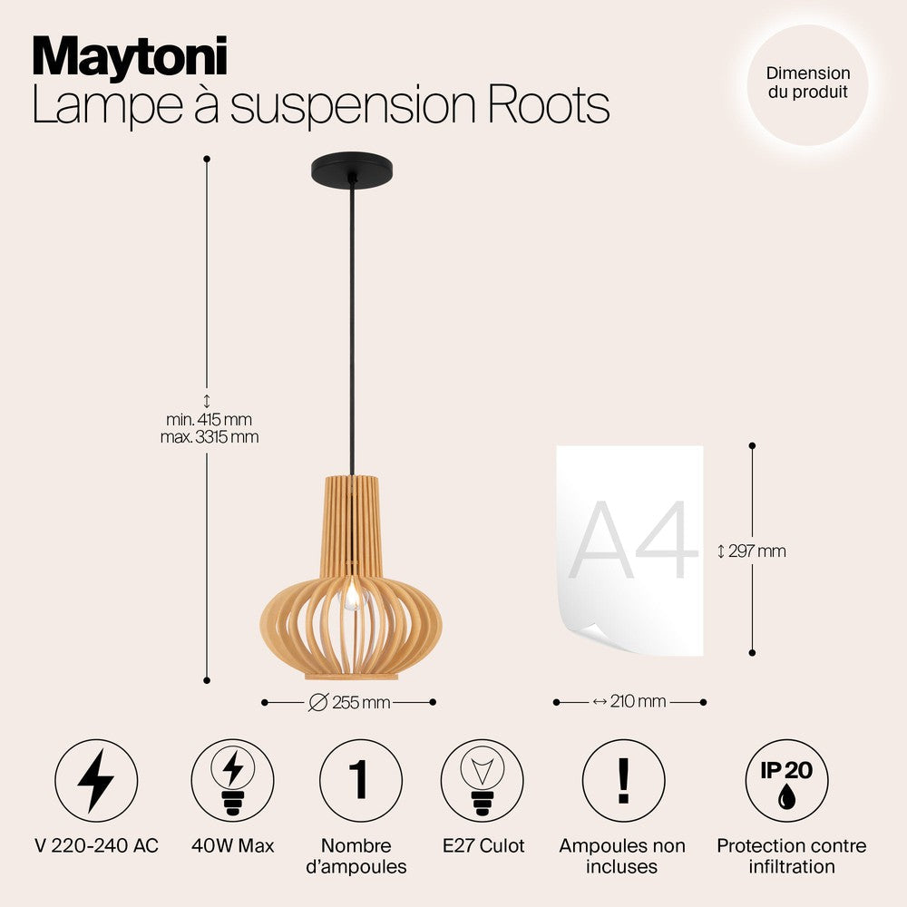 Roots Pendant Lamp In Black-Maytoni-South Charlotte Fine Lighting