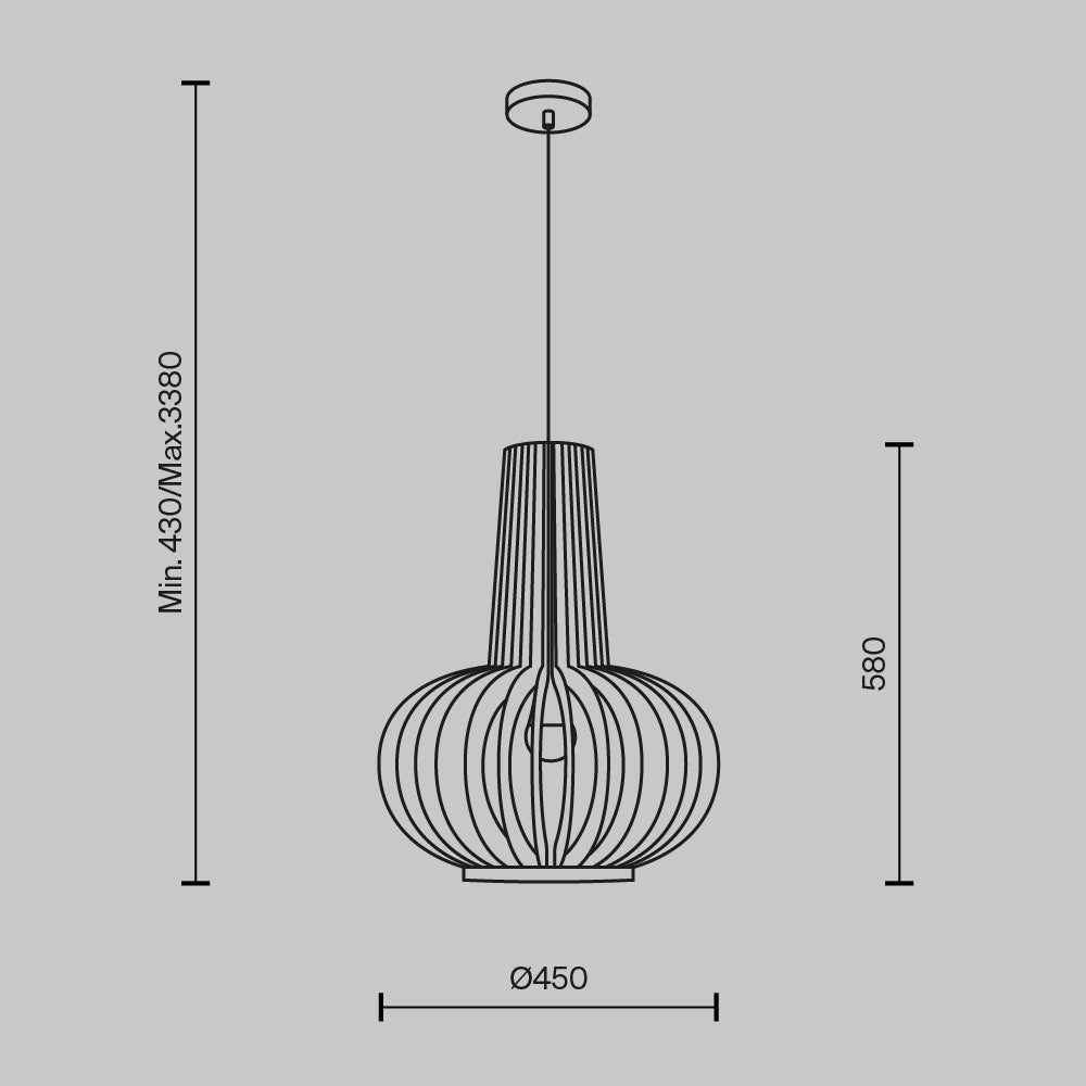 Roots Pendant Lamp With Scandanavian Japandi-Style Wooden Lampshade-Maytoni-South Charlotte Fine Lighting