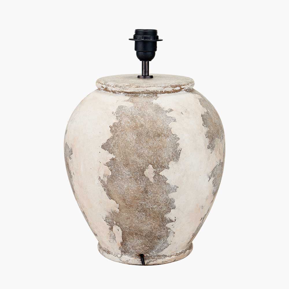 Profile view of Lulia Antique Finish Stoneware Urn Table Lamp Base