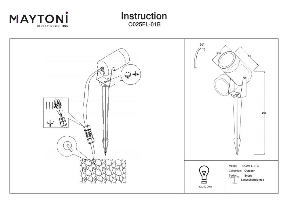 Scope Ground Spotlight-Maytoni-South Charlotte Fine Lighting