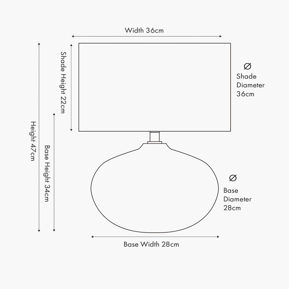 Sizes for Cassius Warm White Textured Glazed Ceramic Table Lamp