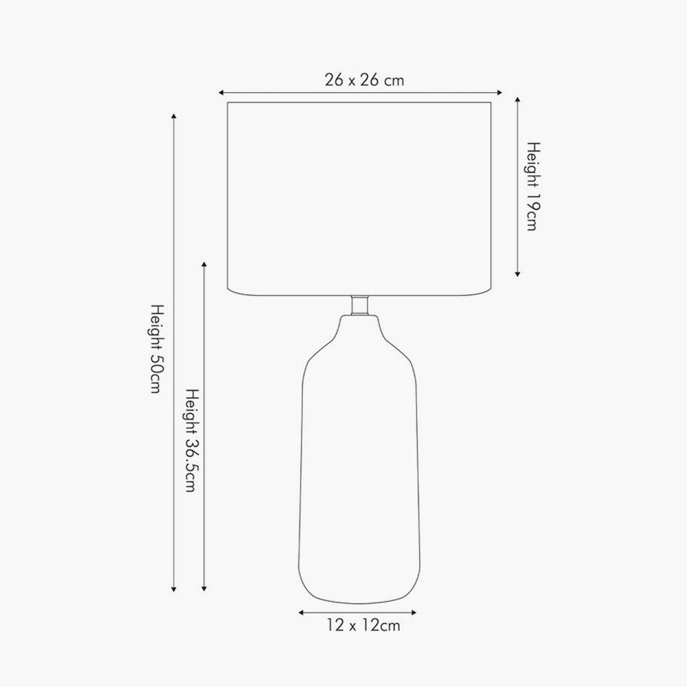 Sizes for Venus Blue and Grey Ombre Ceramic Table Lamp