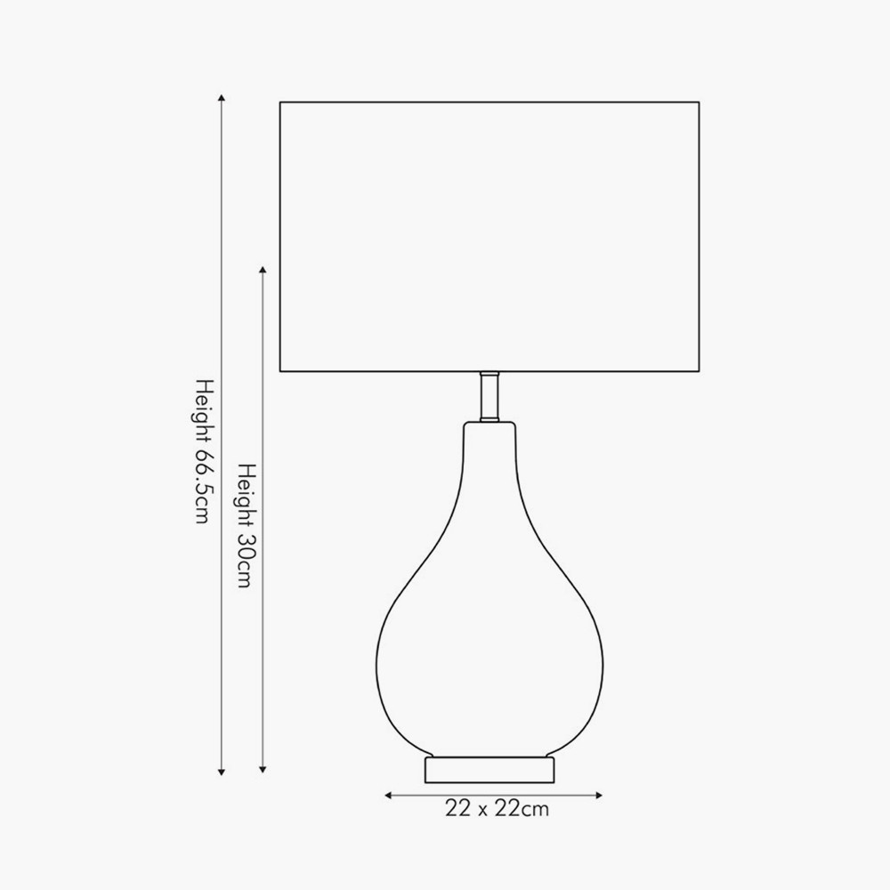 Sizes for Charlotte table lamp with shade