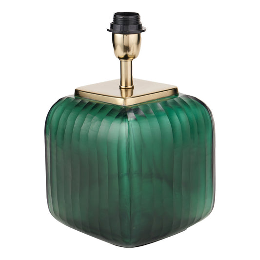 Anais table lamp with green glass sold by South Charlotte Fine Lighting