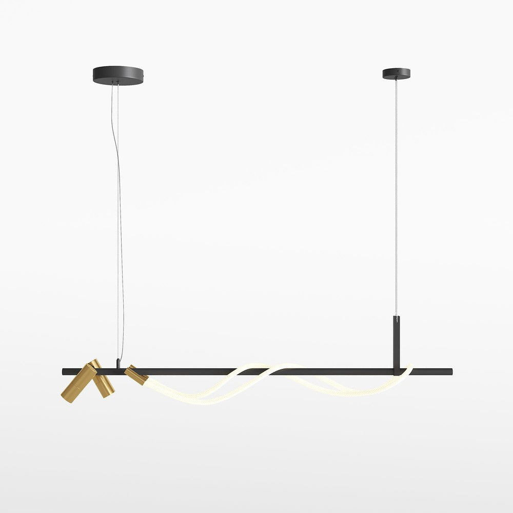 Tau Pendant Lamp With Black with gold Styling-Maytoni-South Charlotte Fine Lighting