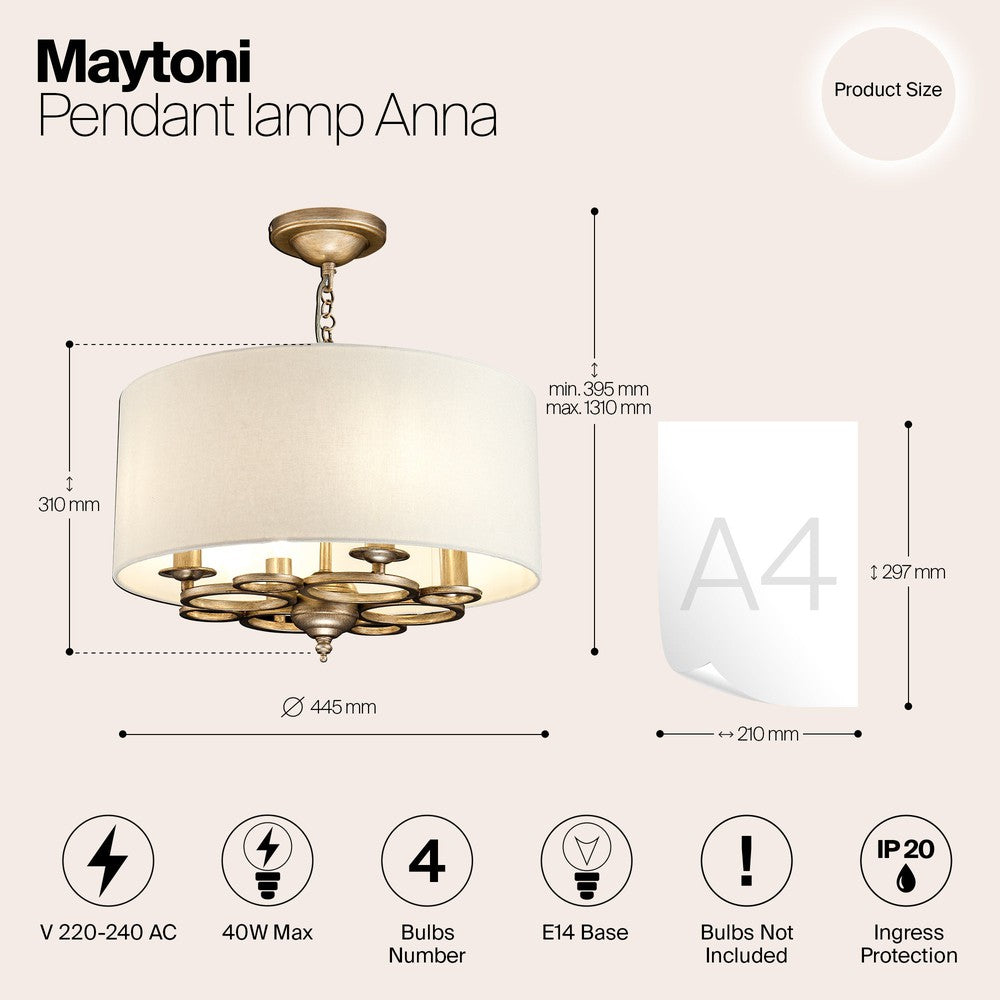 Anna Pendant Lamp Large-Maytoni-South Charlotte Fine Lighting