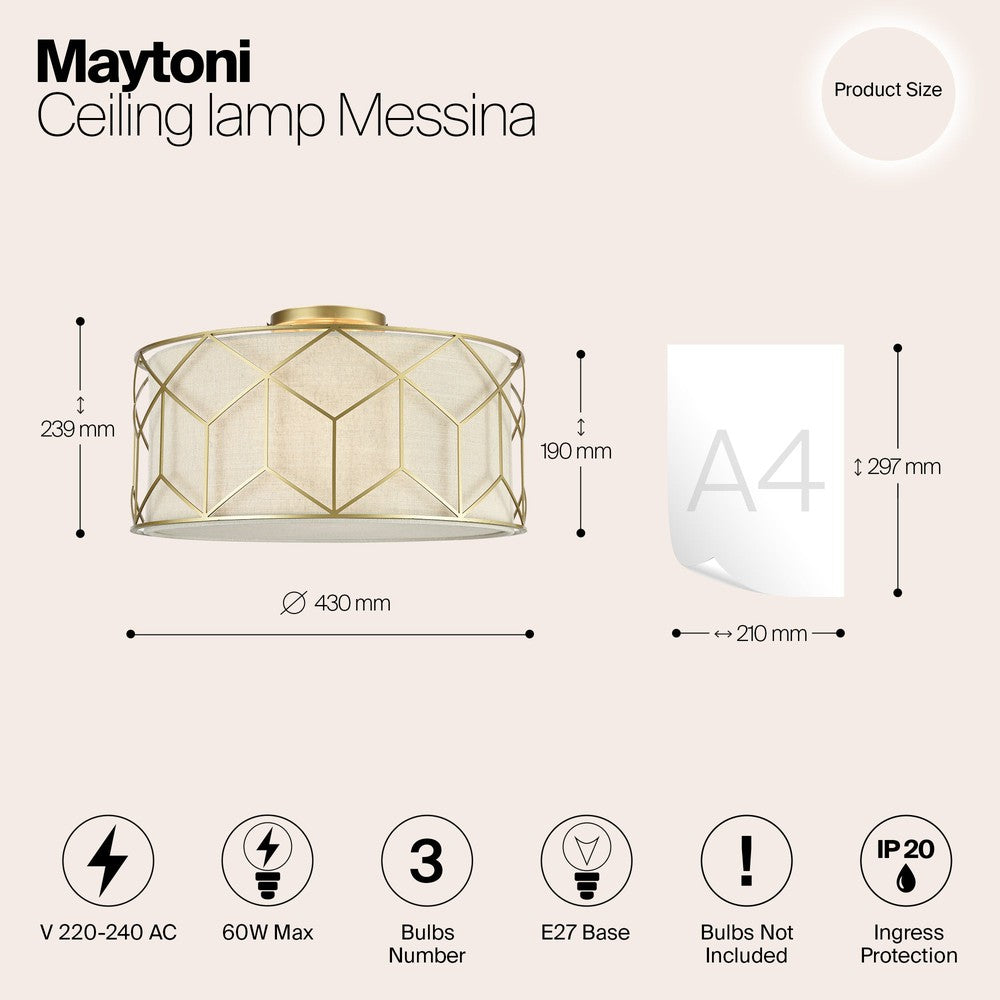 Messina Ceiling Light Medium-Maytoni-South Charlotte Fine Lighting