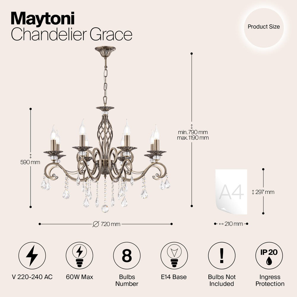 Grace Chandelier Medium-Maytoni-South Charlotte Fine Lighting