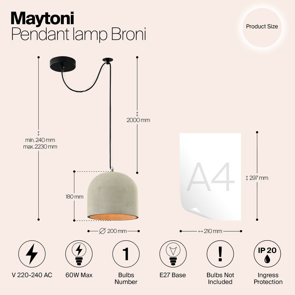 Broni Dome Pendant Lamp-Maytoni-South Charlotte Fine Lighting