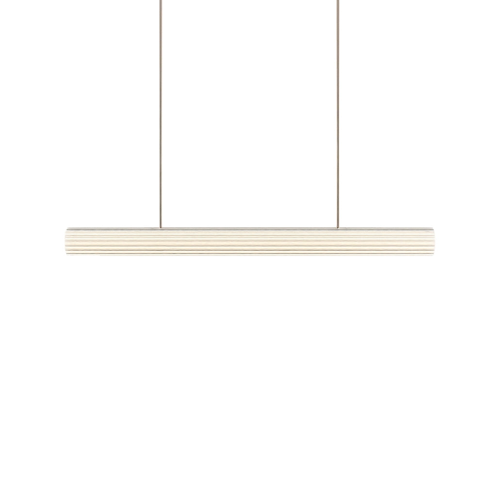 Temple Rod Pendant Light is shown with the optional ribbed glass style