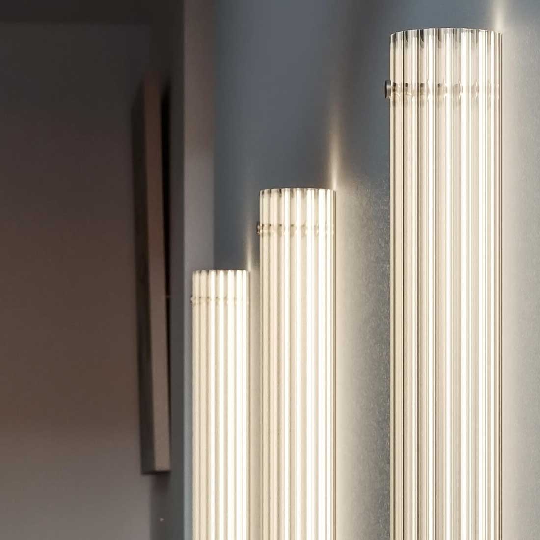 Temple Pillar Lights sold by South Charlotte Fine Lighting are ribbed wall lights