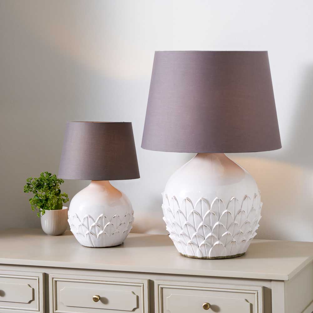 The WIlow range of terracotta table lamps
