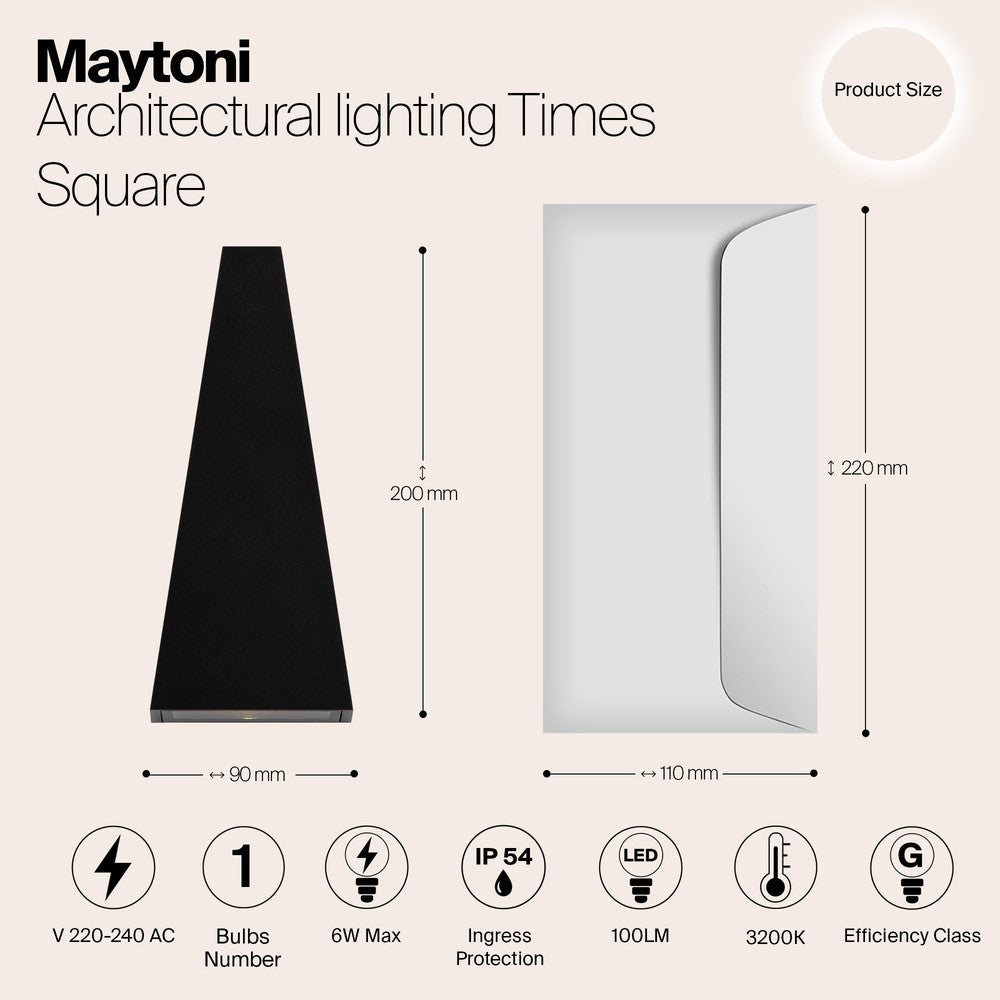 Times Square Wall Light Black-Maytoni-South Charlotte Fine Lighting