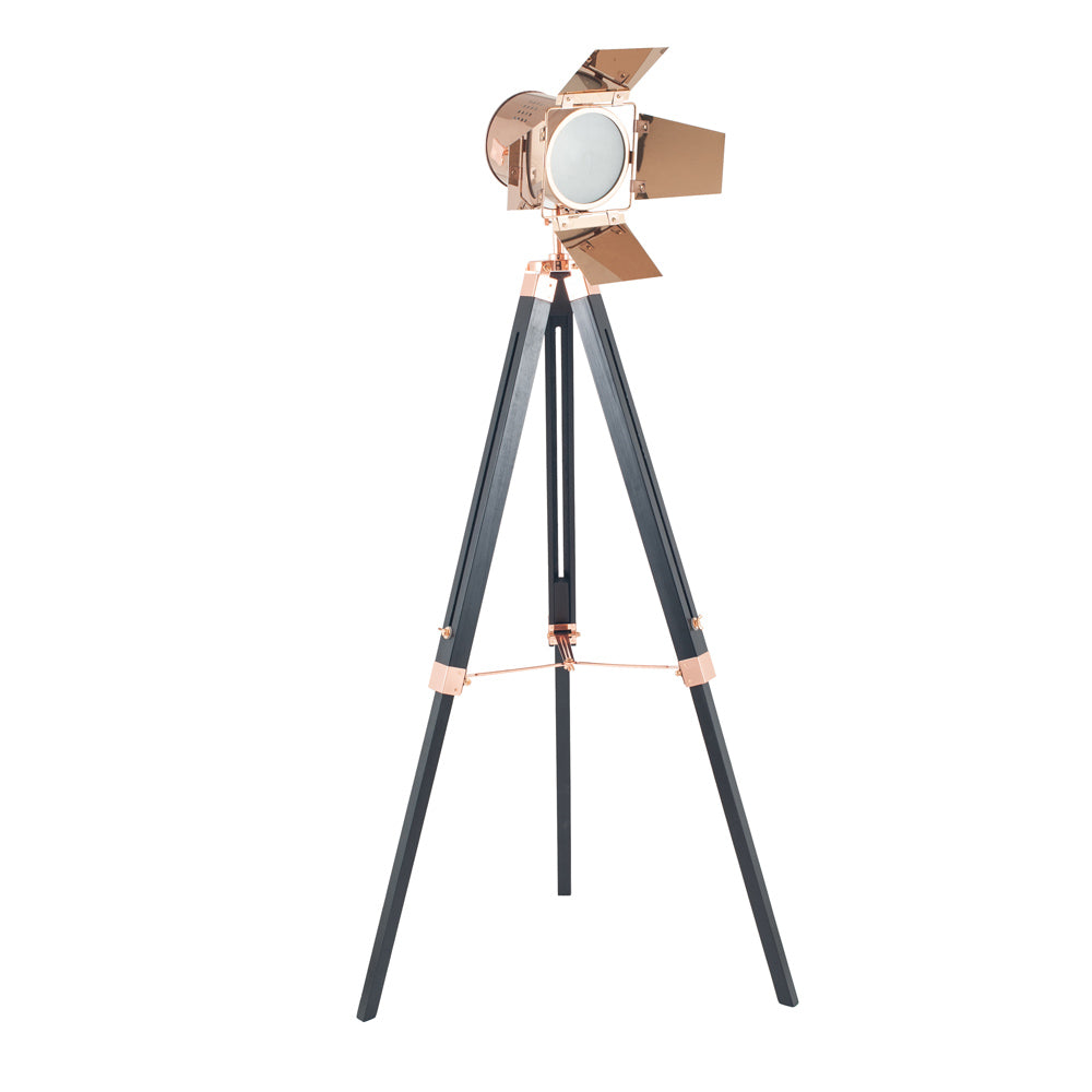 The Hereford tripod floor lamp in copper