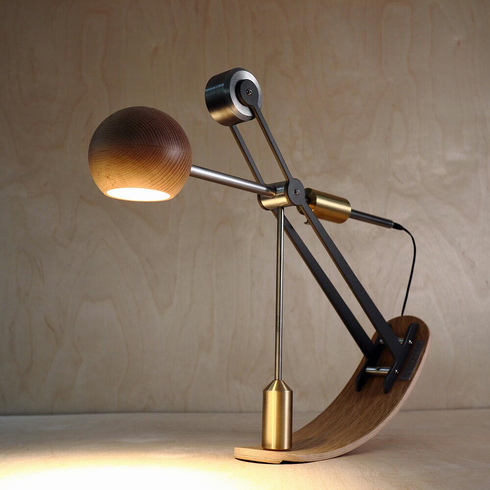 The B-Type Balance Lamp features simple lines and is handmade here in the UK and sold by South Charlotte Fine Lighting 