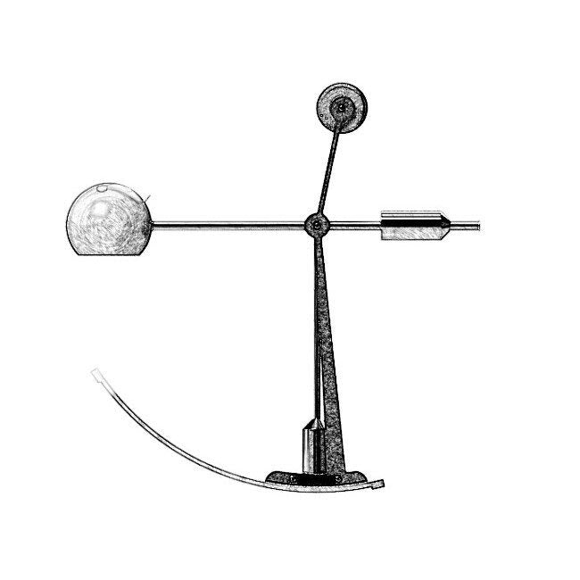 Sketch of B-Type Luxury Balance Lamp, made by Blott works and sold by South Charlotte Fine Lighting