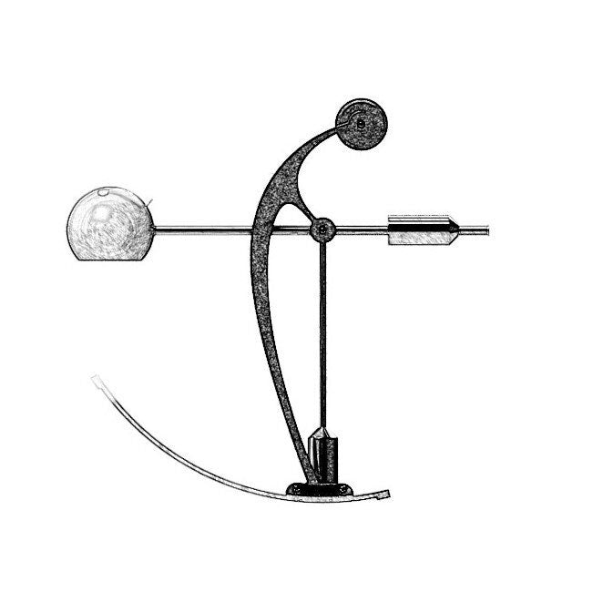 Sketch of the unique C-Type Balance Lamp from Blott Works and supplied by South Charlotte Fine Lighting
