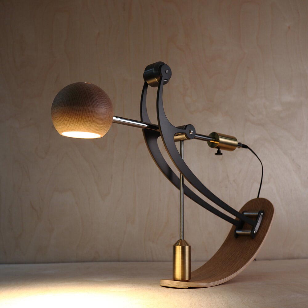 The Blott Works C-Type Balance Lamp is one of the most unusual desk lamps sold by South Charlotte Fine Lighting