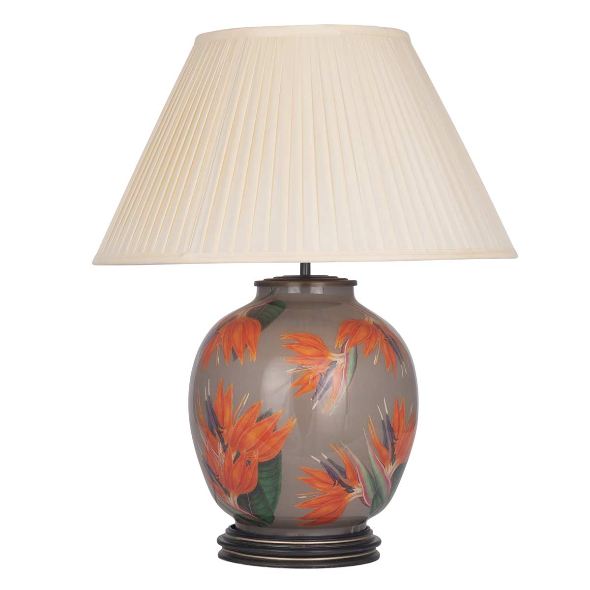 Unique table lamp with empire shade, both of which are sold by South Charlotte Fine Lighting