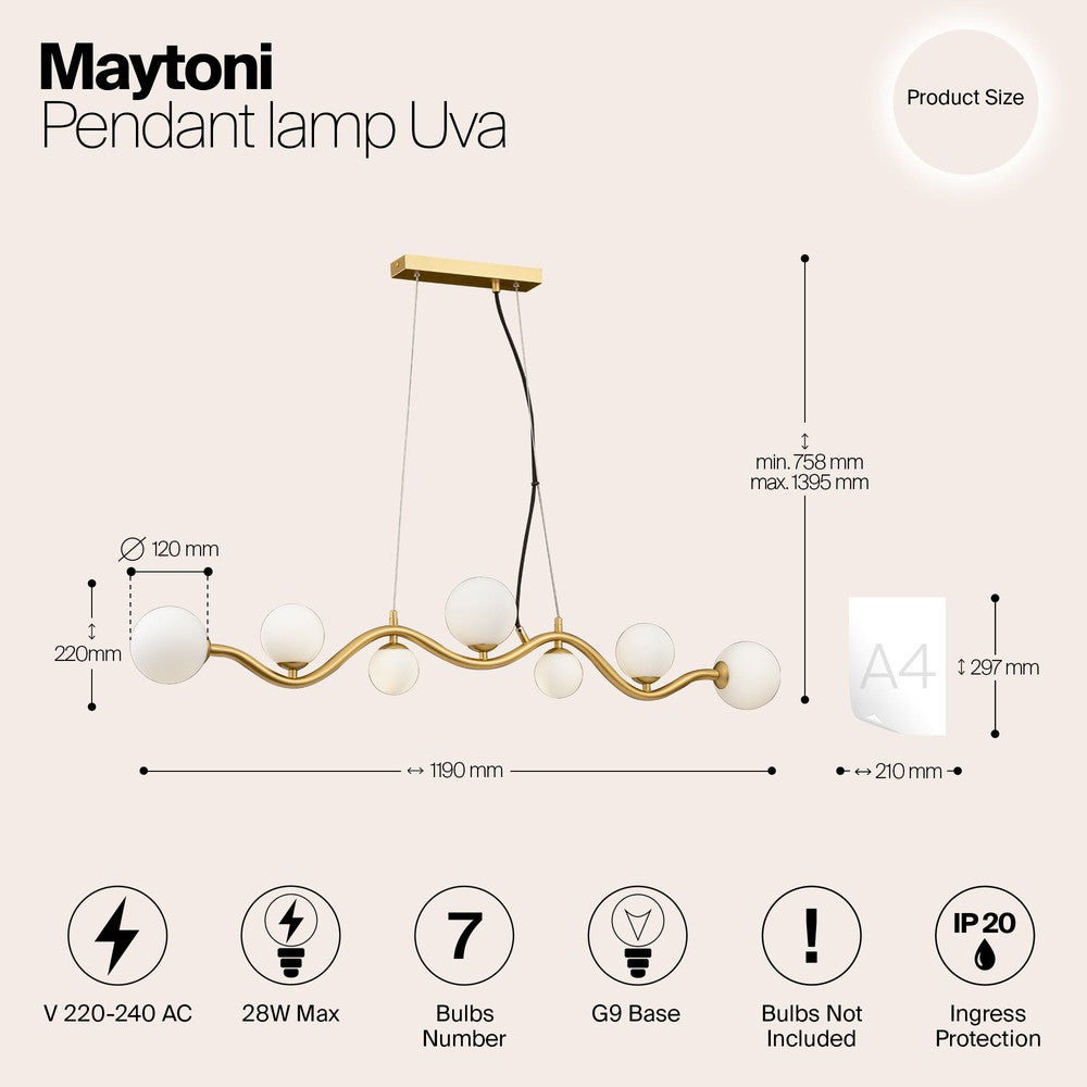 Uva Pendant Lamp With Gold Styling-Maytoni-South Charlotte Fine Lighting