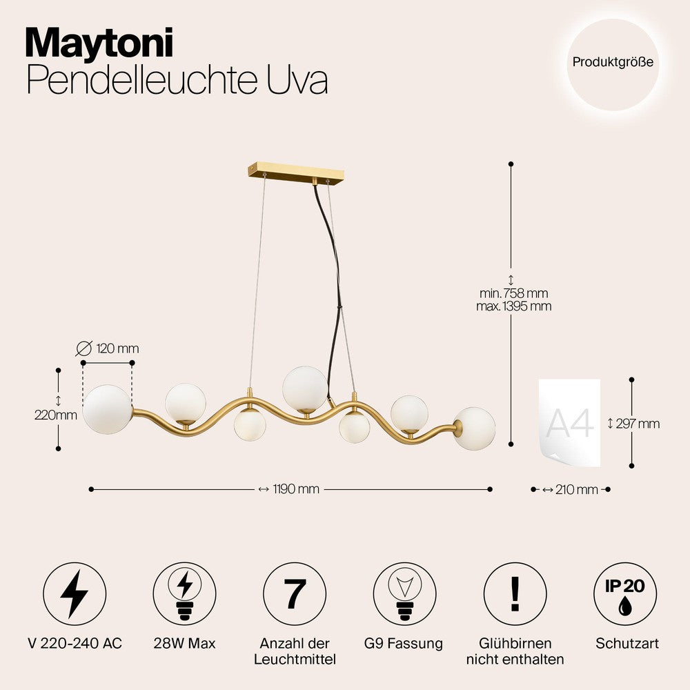 Uva Pendant Lamp With Gold Styling-Maytoni-South Charlotte Fine Lighting