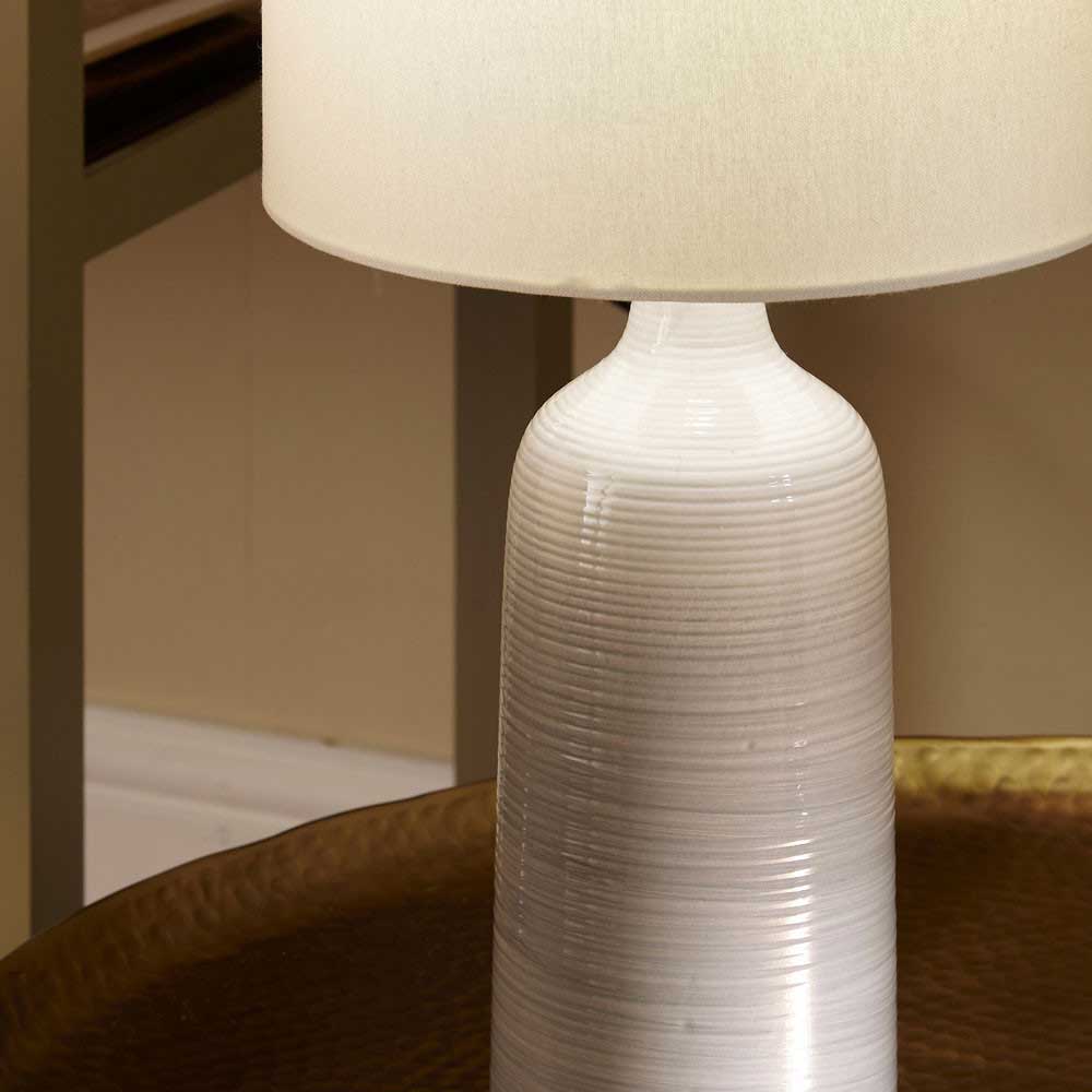 Close up on Venus Blue and Grey Ombre Ceramic Table Lamp