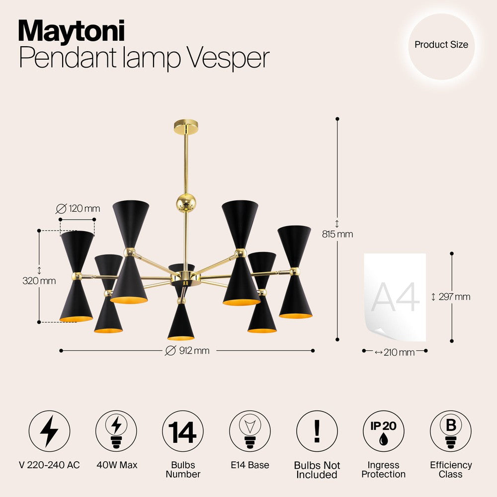 Vesper Chandelier With Gold Styling-Maytoni-South Charlotte Fine Lighting