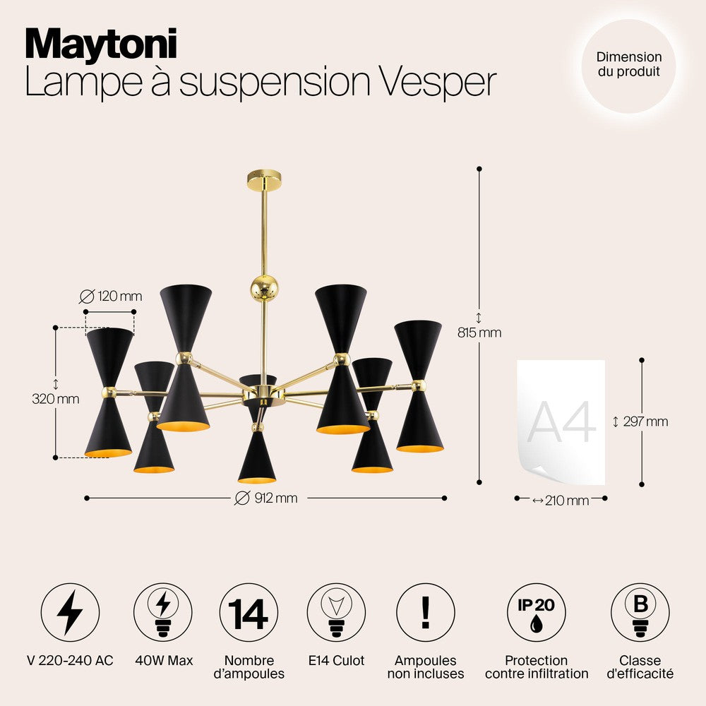 Vesper Chandelier With Gold Styling-Maytoni-South Charlotte Fine Lighting