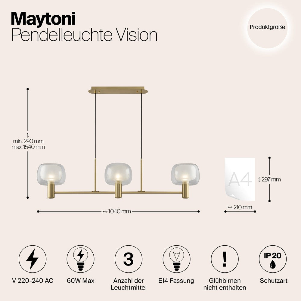 Vision Pendant Lamp With Gold Styling-Maytoni-South Charlotte Fine Lighting