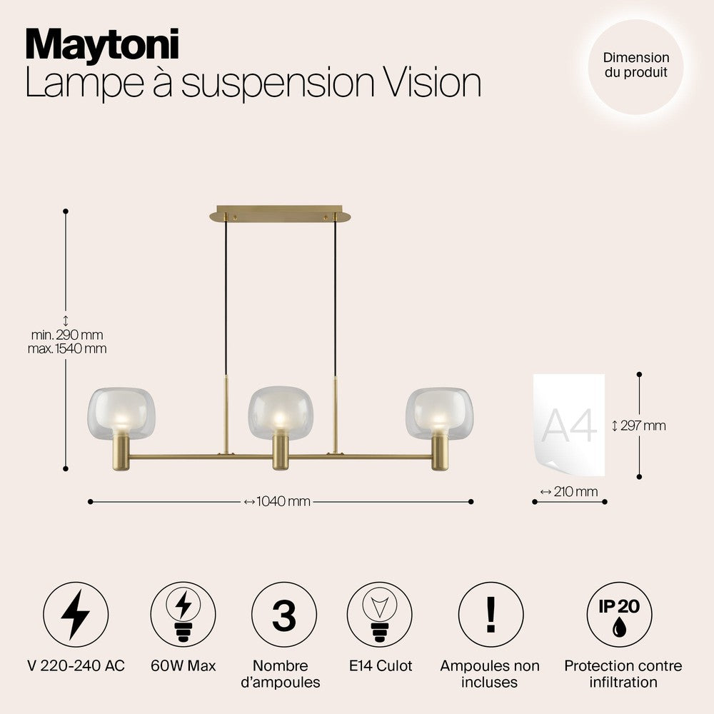 Vision Pendant Lamp With Gold Styling-Maytoni-South Charlotte Fine Lighting