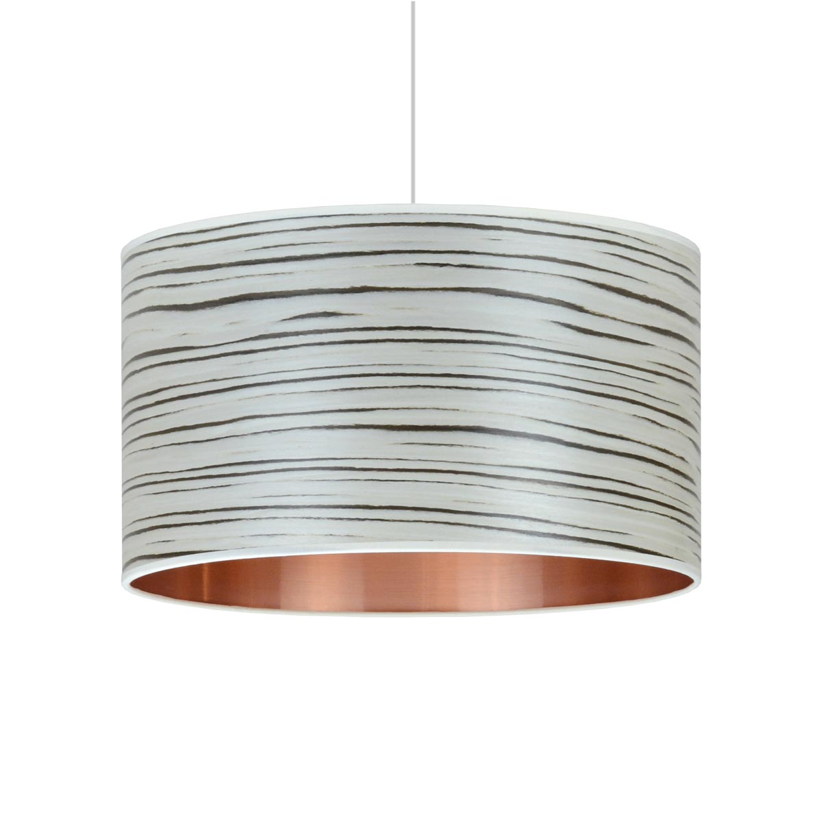 WHITE STRIPE COPPER LUXURY PENDANT LIGHT WITH LAMPSHADE