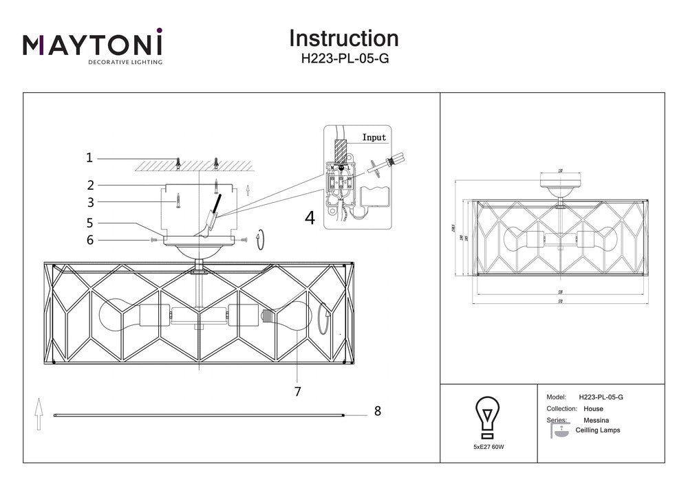 Messina Ceiling Light Large-Maytoni-South Charlotte Fine Lighting