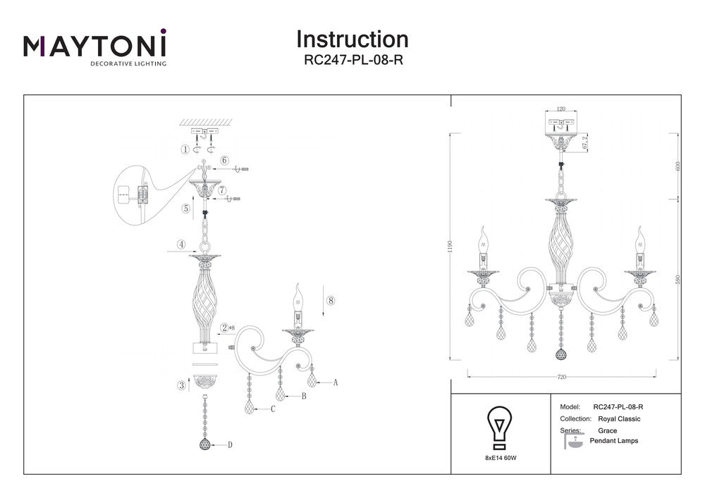 Grace Chandelier Medium-Maytoni-South Charlotte Fine Lighting