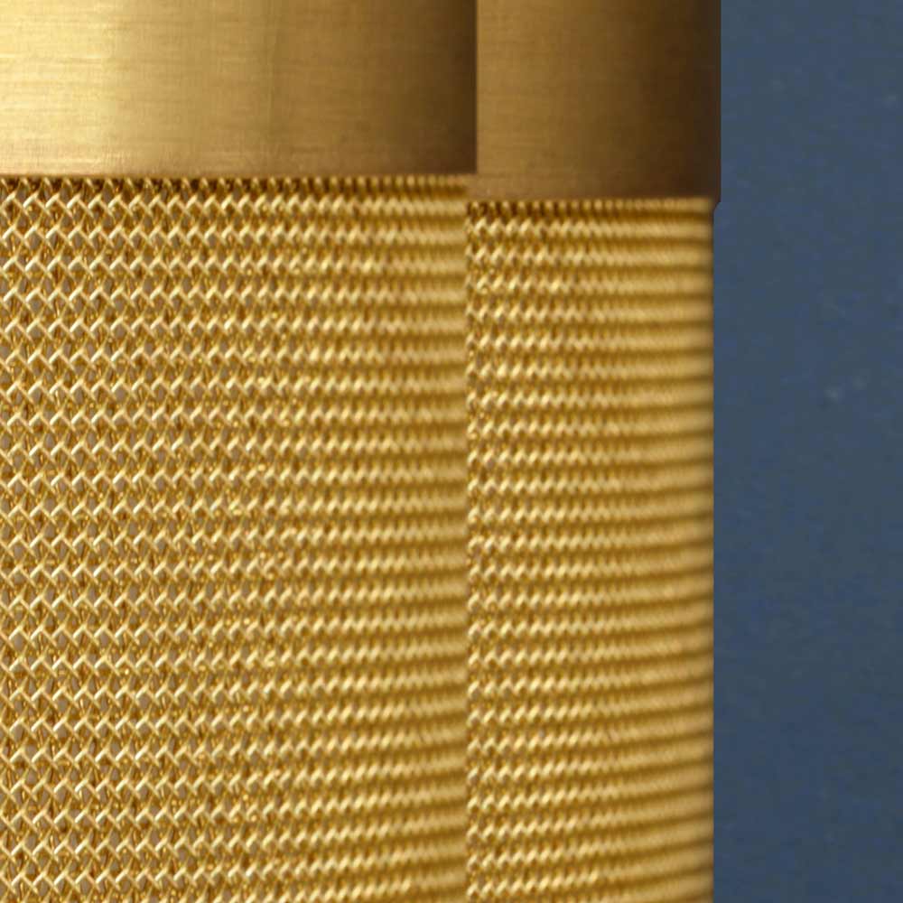 Brass weave detail on the luxury LOOM Wall Light supplied by South Charlotte Fine Lighting