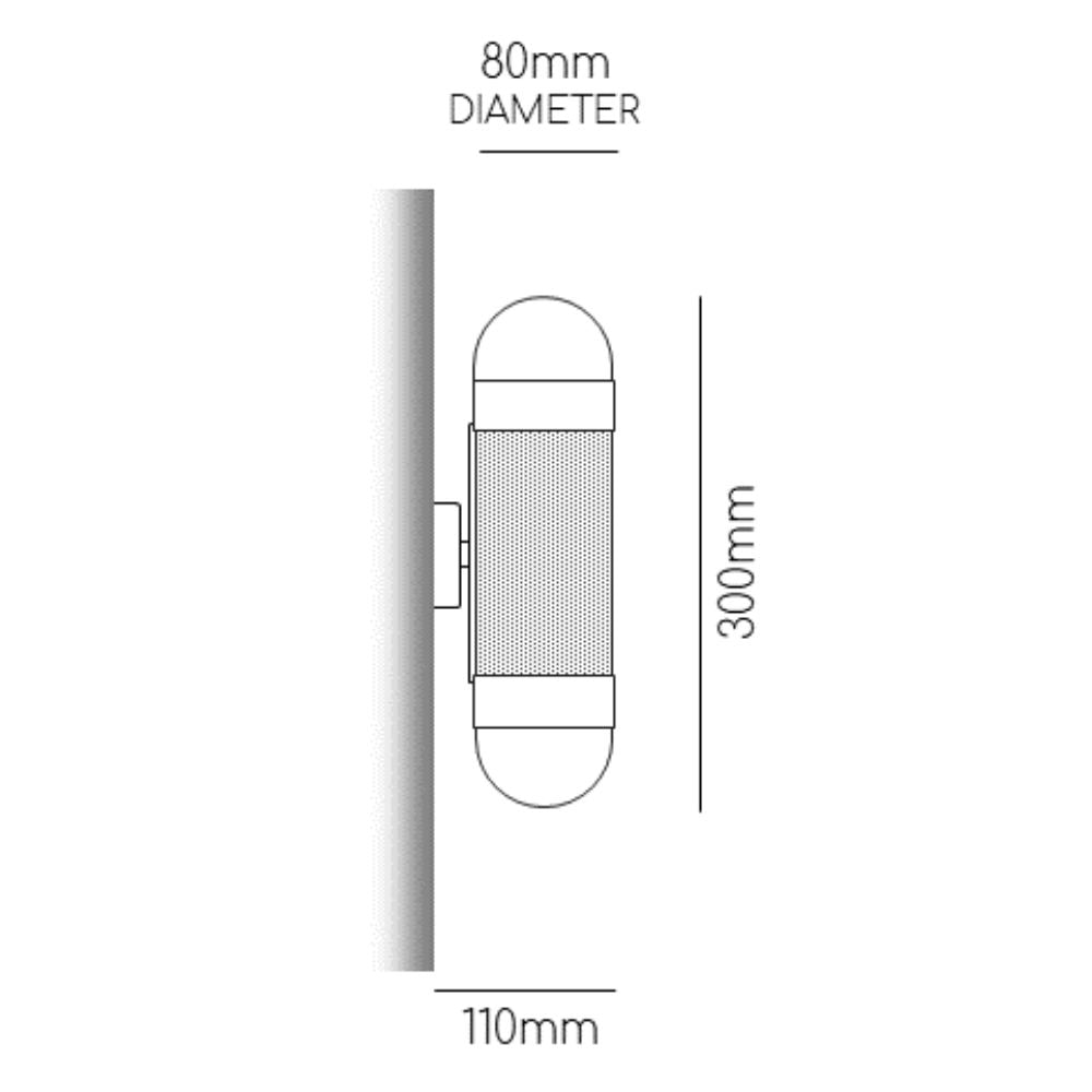 Dimensions for LOOM Wall Lights, supplied by South Charlotte Fine Lighting