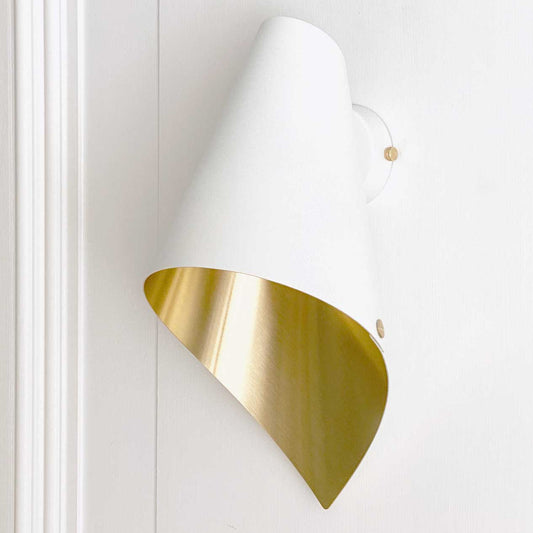 ARCFORM ARC Wall Light in white and brushed brass, supplied by South Charlotte Fine Lighting